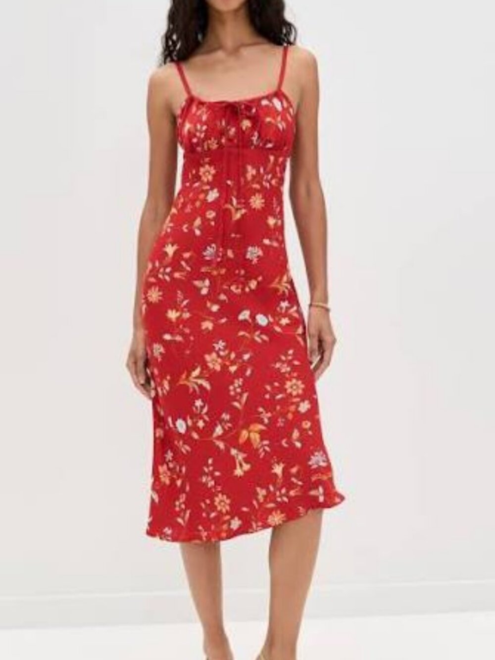 Reformation Camira Floral Sleeveless Midi Dress